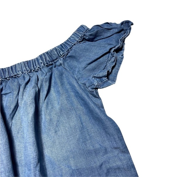 Cloth & Stone Blue Denim Off the Shoulder Mini Dress M - Picture 7 of 8